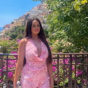 Pink Beaded Halter Top & Short Set